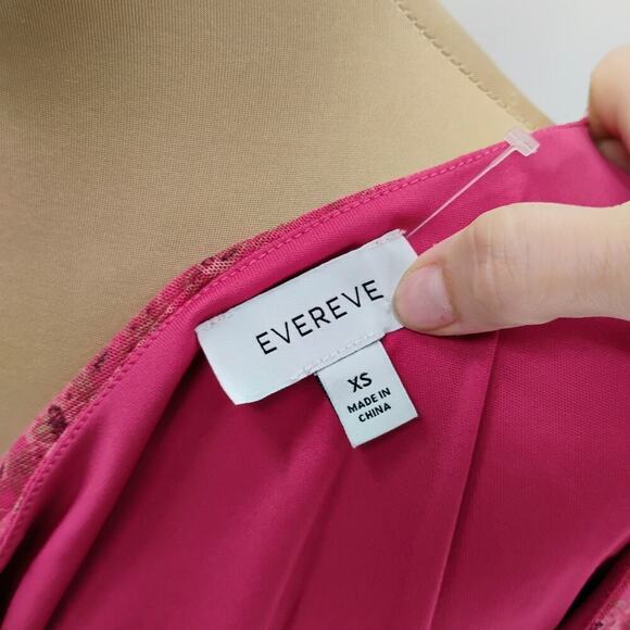 Evereve Women's Elena Short Sleeve Floral V Neck Midi Dress Sz Xs - Picture 11 of 14